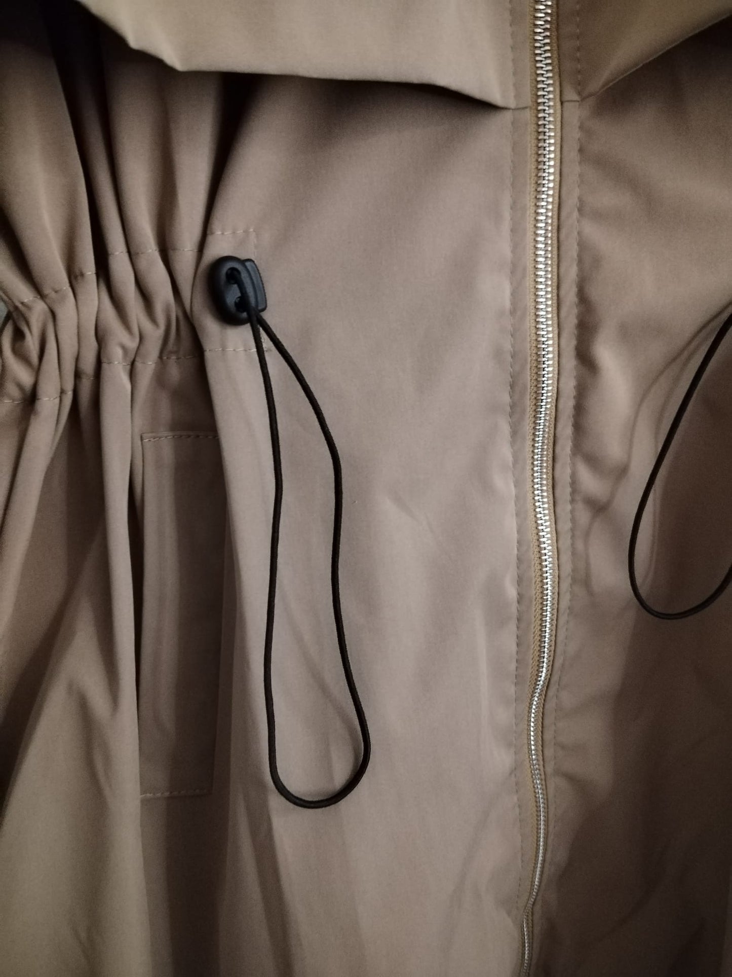 Parka com Capuz - Verde e Creme