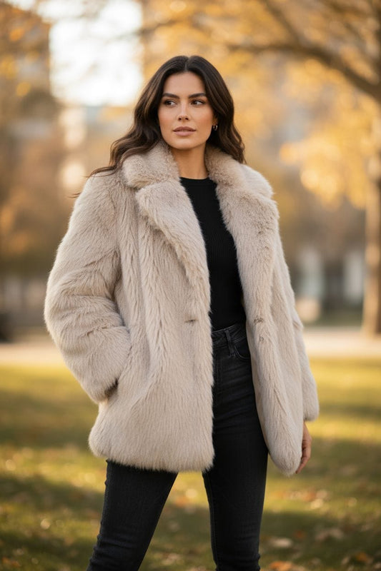 Casaco de Pelo Lumina – Bege Clarinho