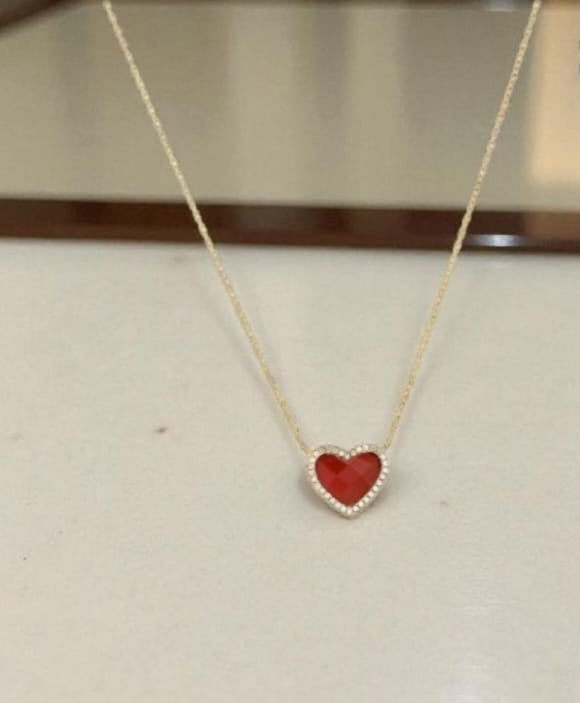 Conjunto Coração Pedras Naturais