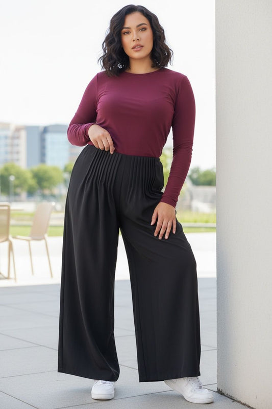 Calças Pantalonas Plissadas - 3 Cores Disponíveis