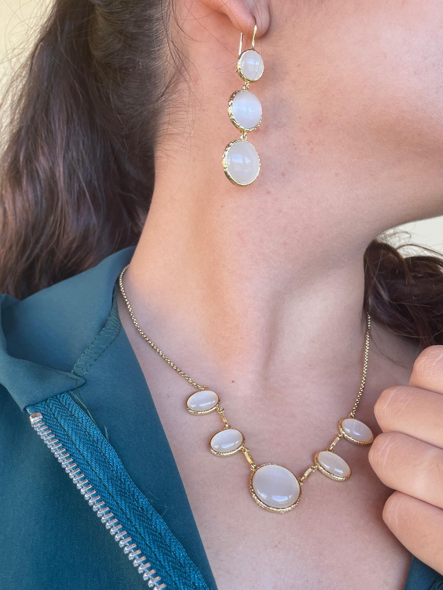 Conjunto de Pedras Luxury Banhado a Ouro