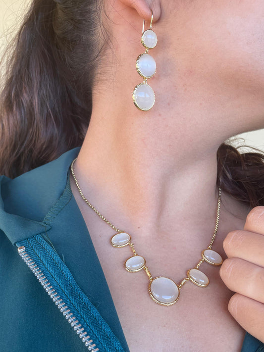 Conjunto de Pedras Luxury Banhado a Ouro