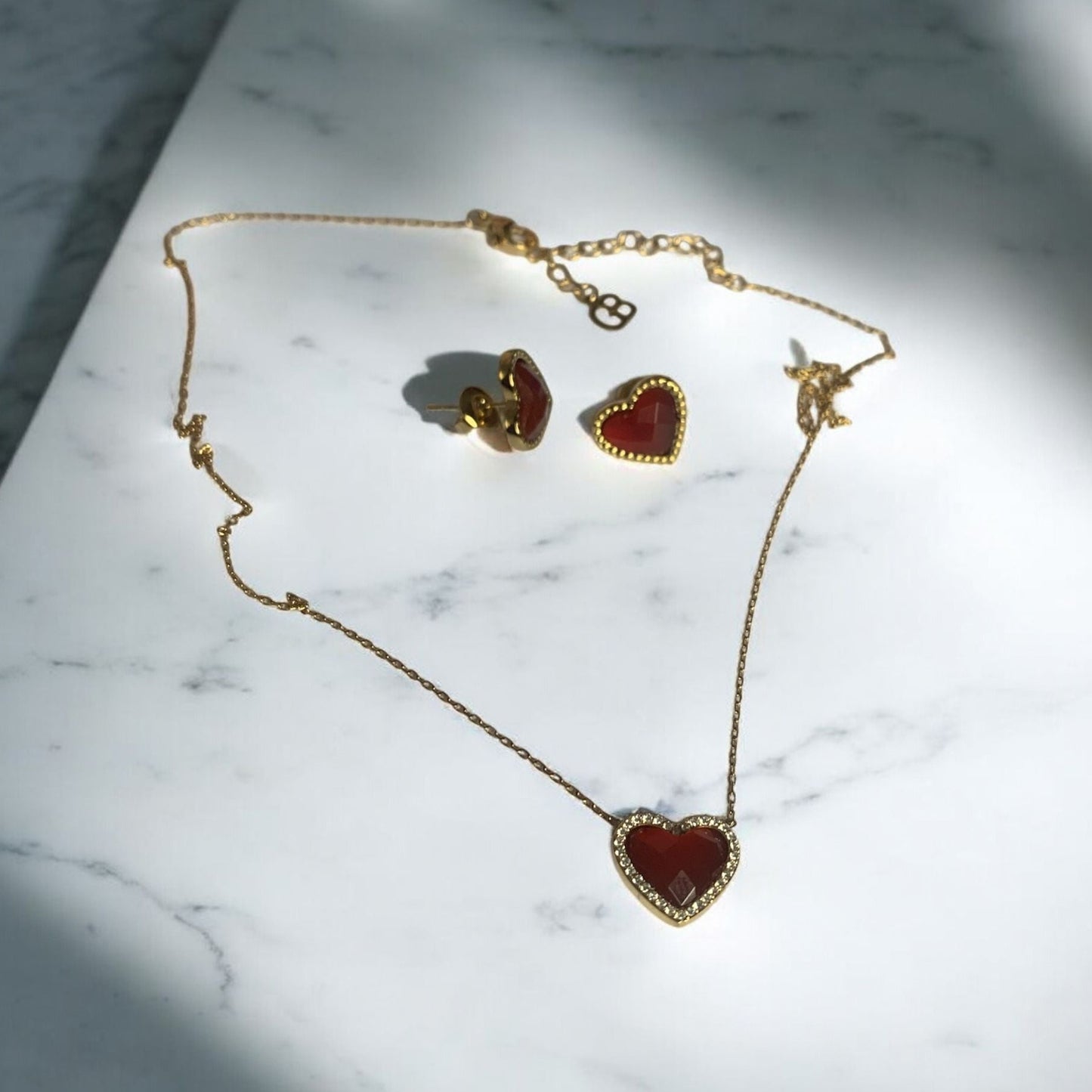 Conjunto Coração Pedras Naturais