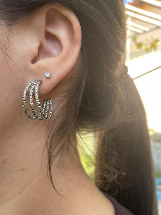 Argolas Triplas Prateadas